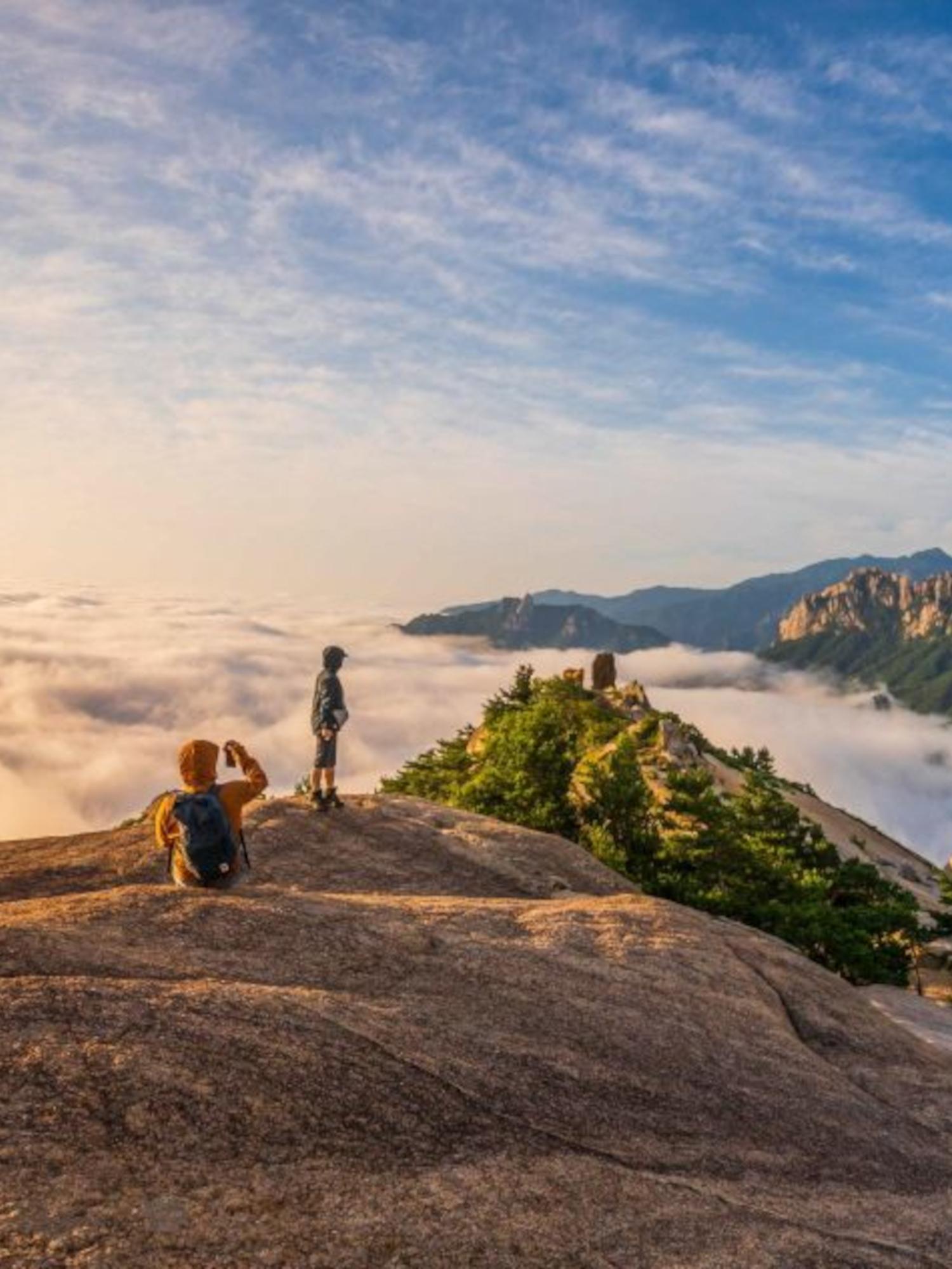 Hiker on Jeju Island